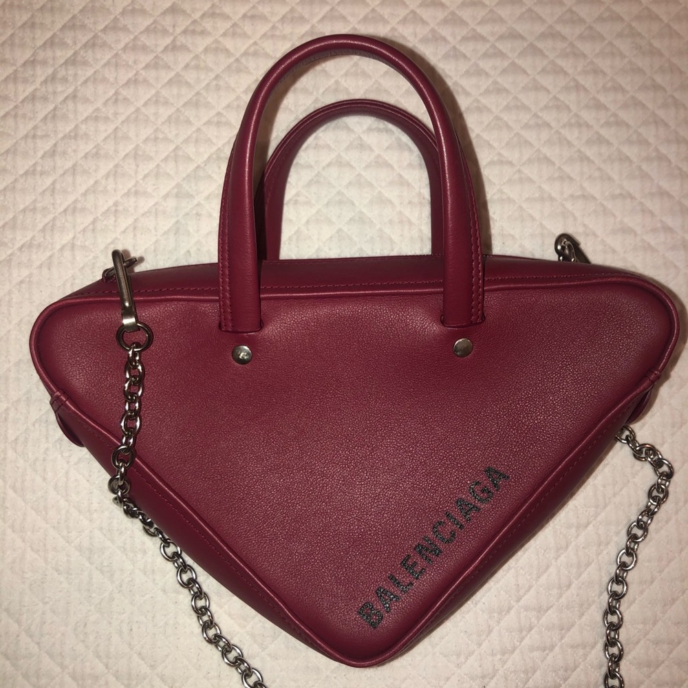 Balenciaga Triangle S Duffel Bag in Burgundy
